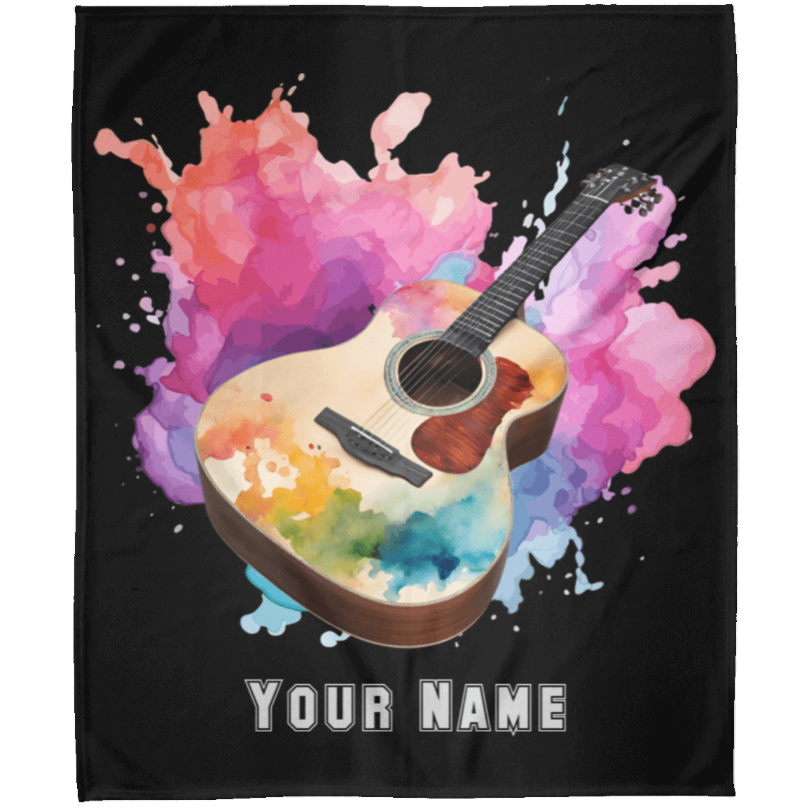 Personalized Acoustic Guitar Blanket