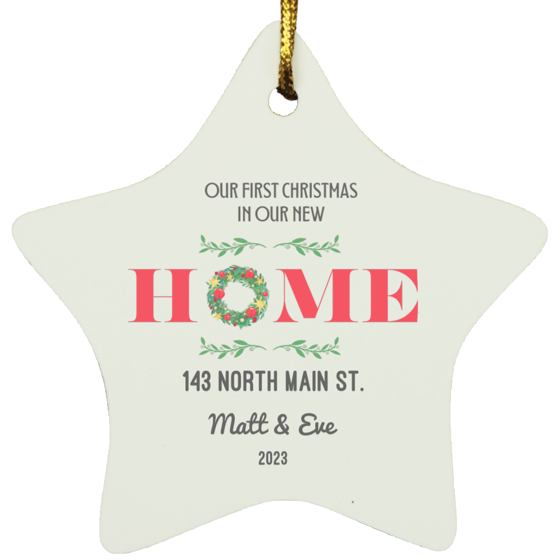 Personalized Our First Christmas In Our New Home Ornament |