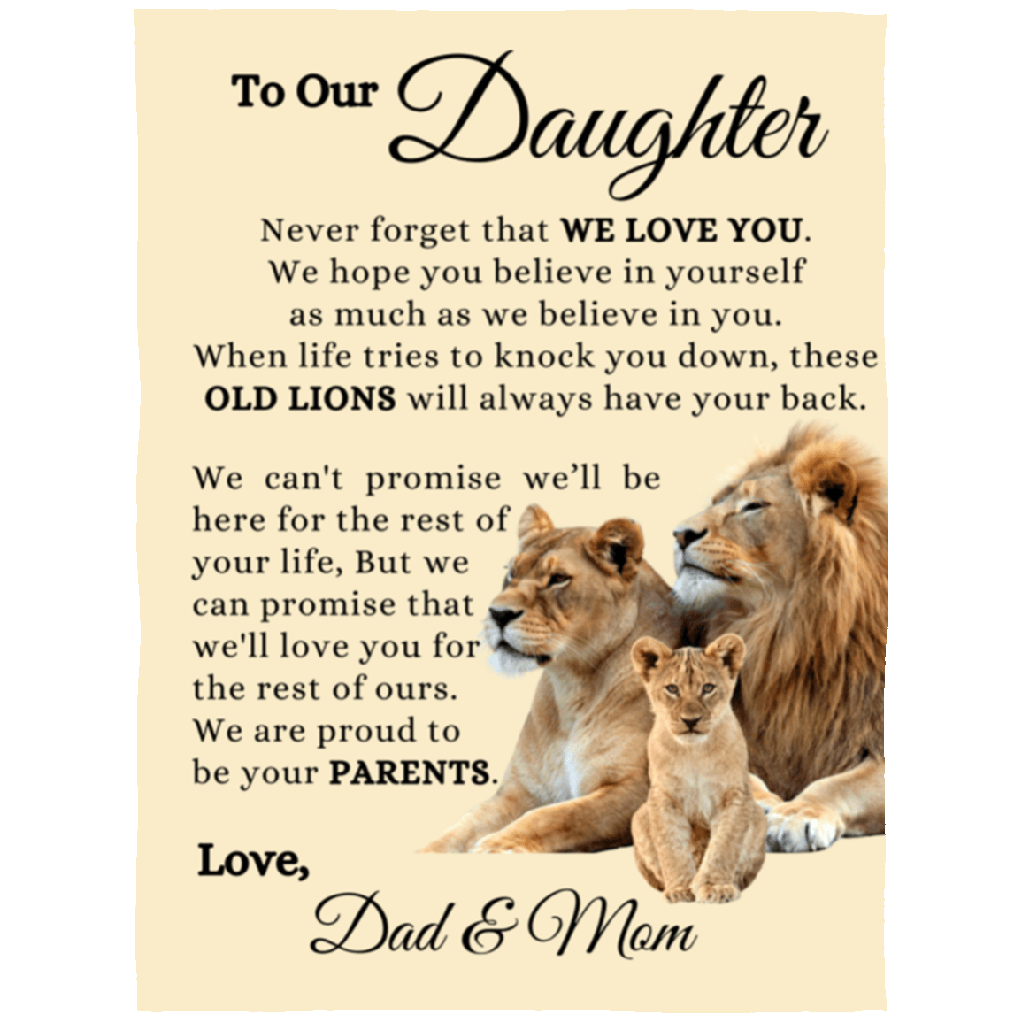 To Our Daughter - Always Proud of You - Fleece Blanket