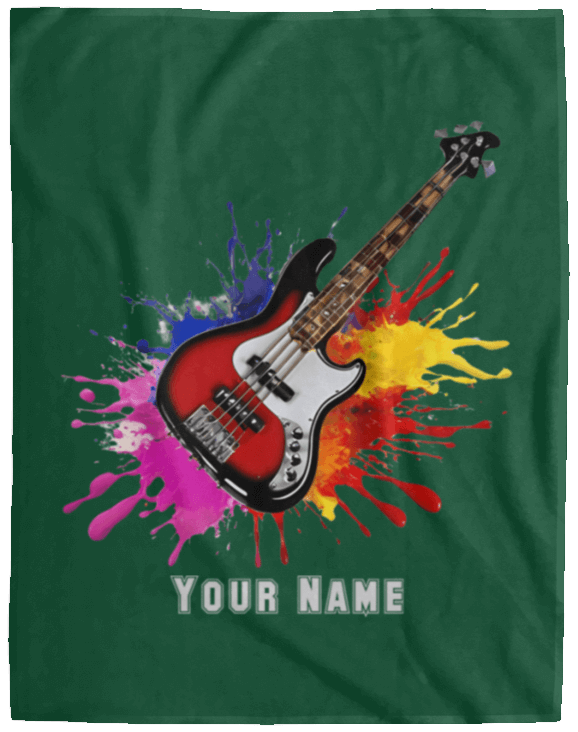 Personalized Bass Guitar Blanket