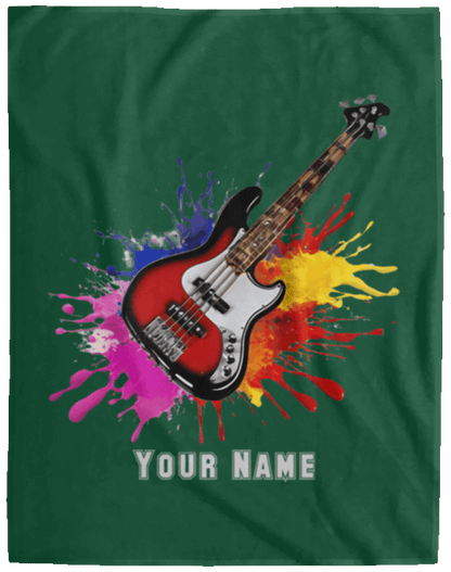 Personalized Bass Guitar Blanket