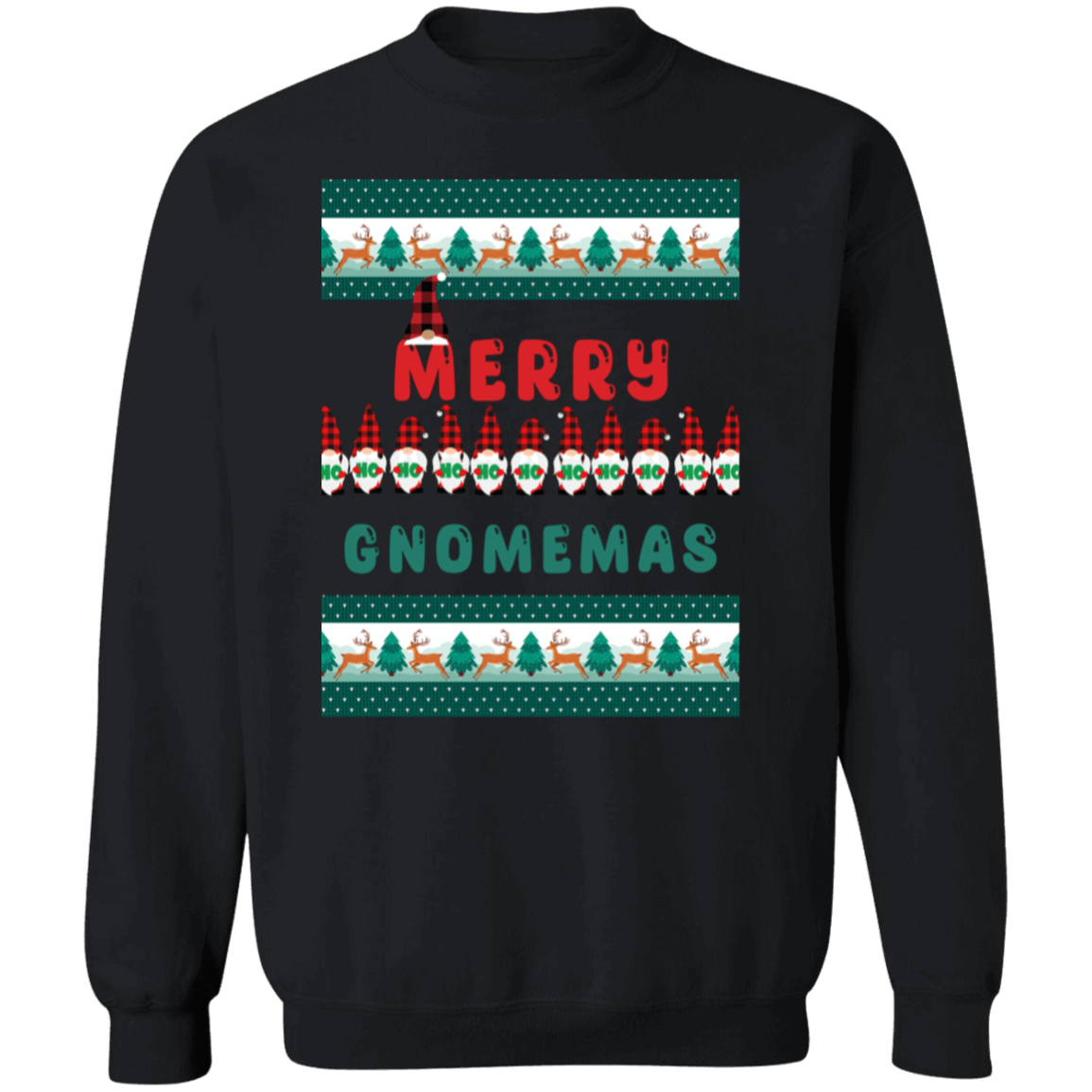 Merry Gnomemas Crewneck Pullover Sweatshirt | Ugly Christmas Sweater | Men, Pullover, Sweatshirts