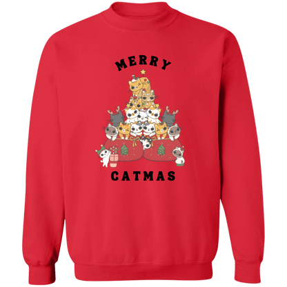 Merry Catmas Crewneck Pullover Sweatshirt | Ugly Christmas Sweater | Men, Pullover, Sweatshirts