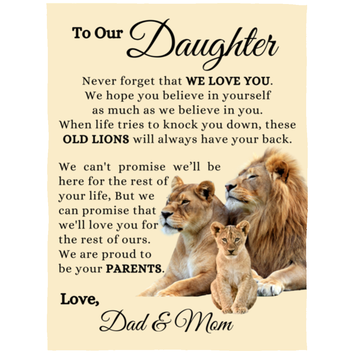 To Our Daughter - Always Proud of You - Fleece Blanket |