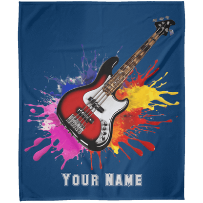 Personalized Bass Guitar Blanket