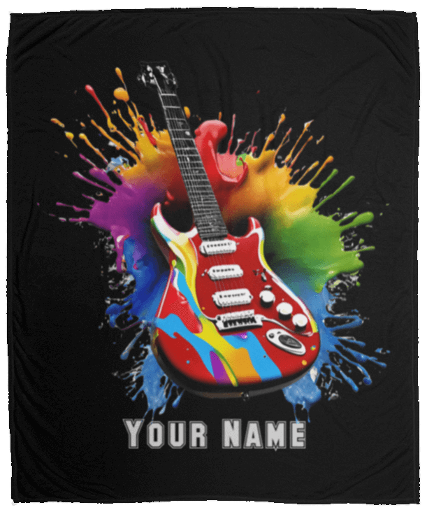 Personalized Electric Guitar Blanket