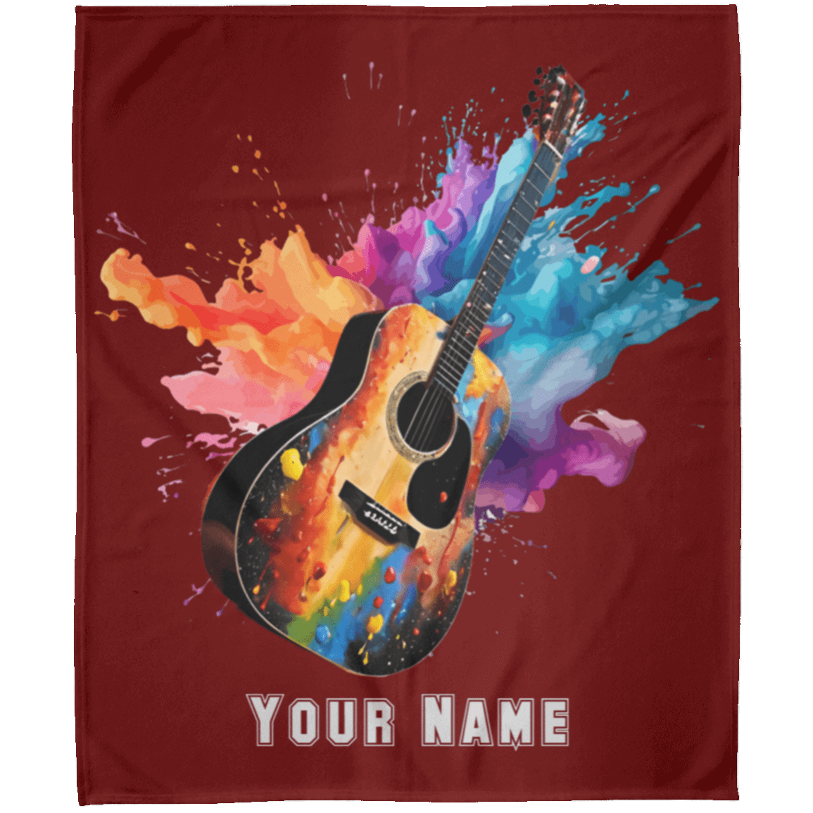 Personalized Acoustic Guitar Blanket