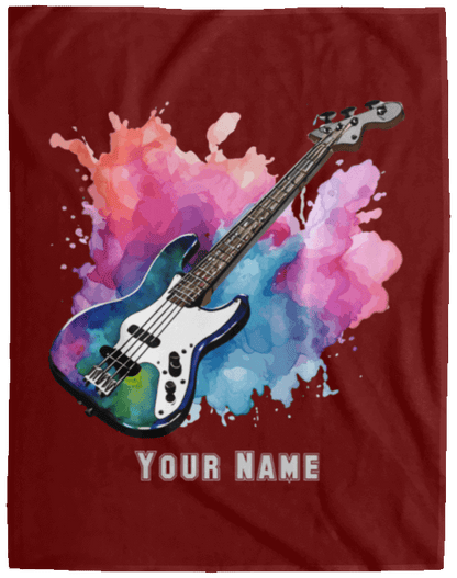 Personalized Bass Guitar Blanket