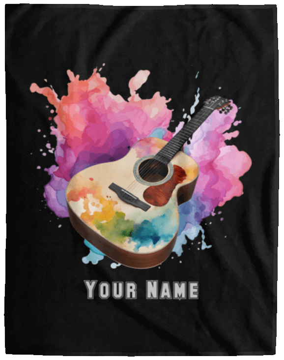 Personalized Acoustic Guitar Blanket