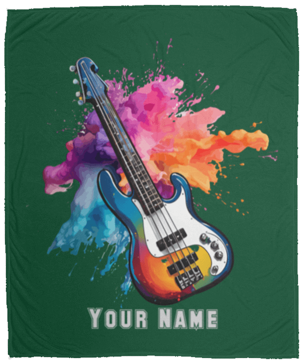 Personalized Bass Guitar Blanket