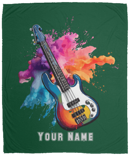 Personalized Bass Guitar Blanket