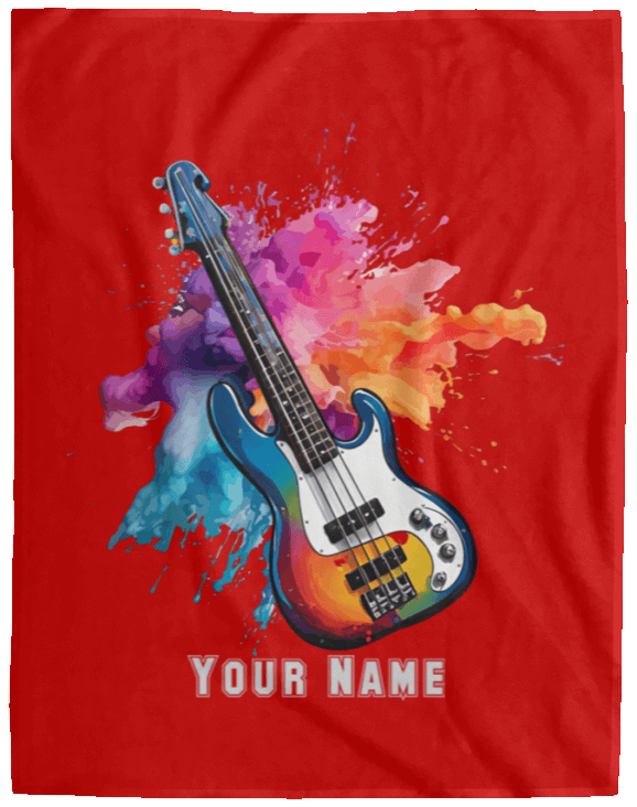 Personalized Bass Guitar Blanket