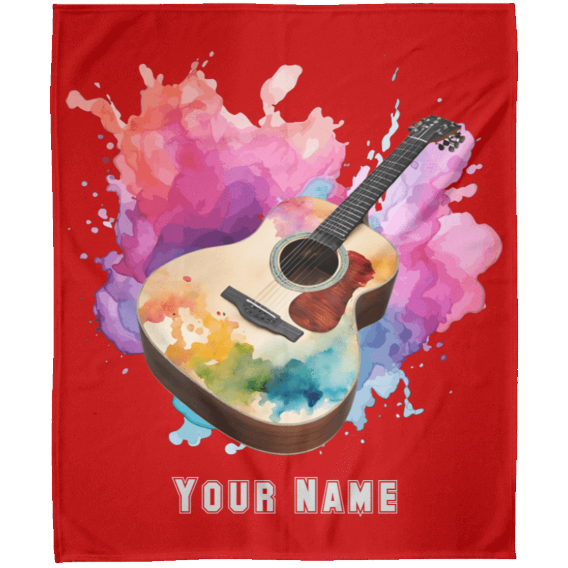 Personalized Acoustic Guitar Blanket