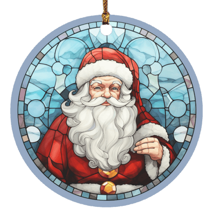 Santa Claus Stained Glass Design Ornament