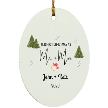 Personalized Our First Christmas As Mr & Mrs Ornament |