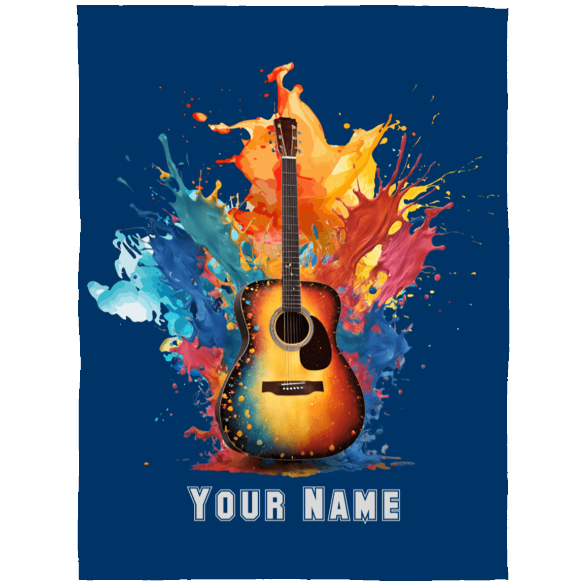 Personalized Acoustic Guitar Blanket