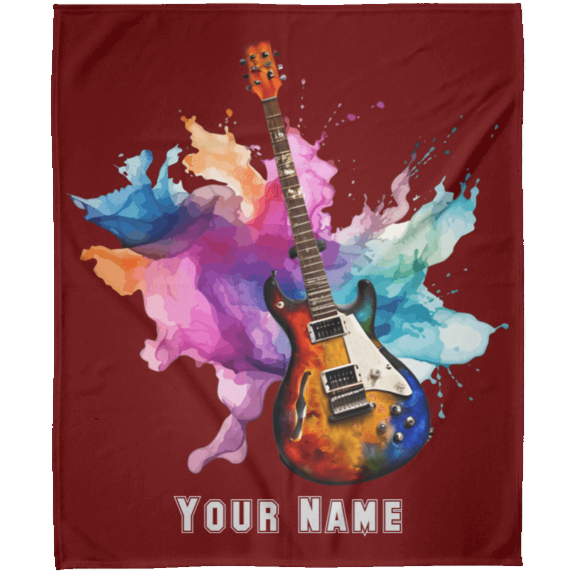 Personalized Electric Guitar Blanket