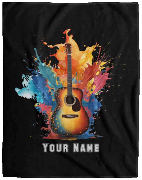 Personalized Acoustic Guitar Blanket