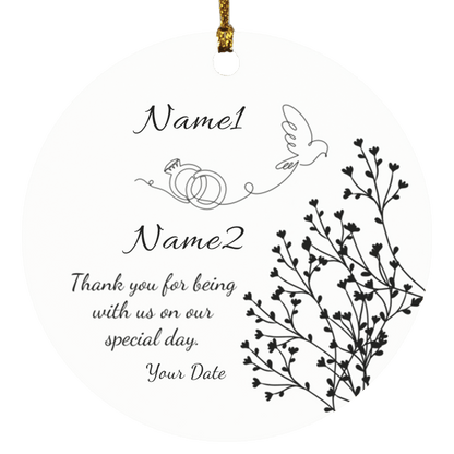 Personalized Couple Rings Thank You Ornament