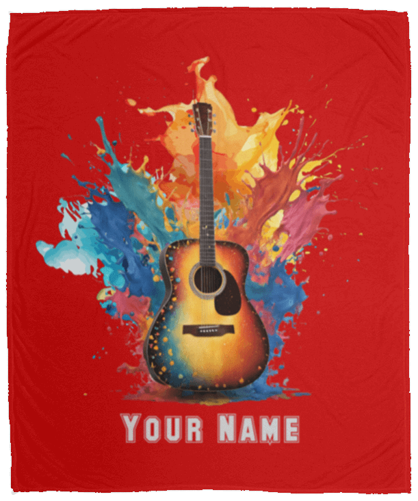 Personalized Acoustic Guitar Blanket