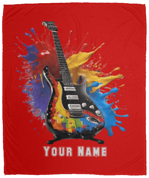 Personalized Electric Guitar Blanket