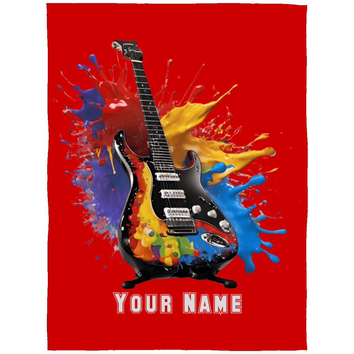 Personalized Electric Guitar Blanket