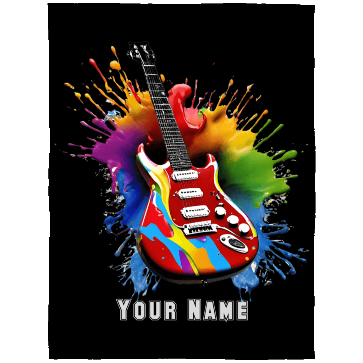 Personalized Electric Guitar Blanket