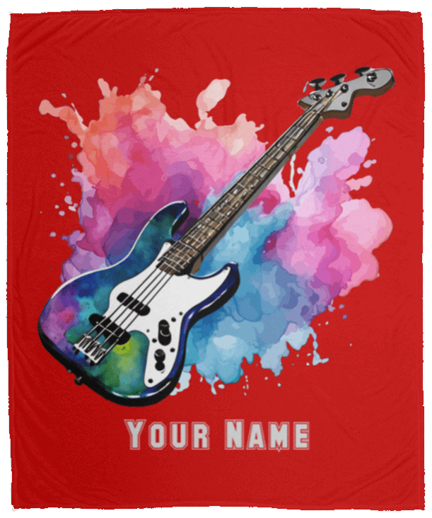 Personalized Bass Guitar Blanket