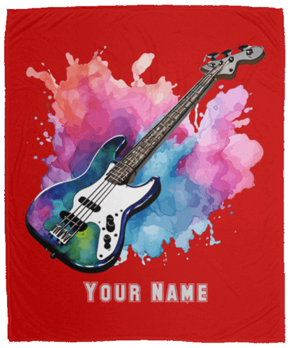 Personalized Bass Guitar Blanket