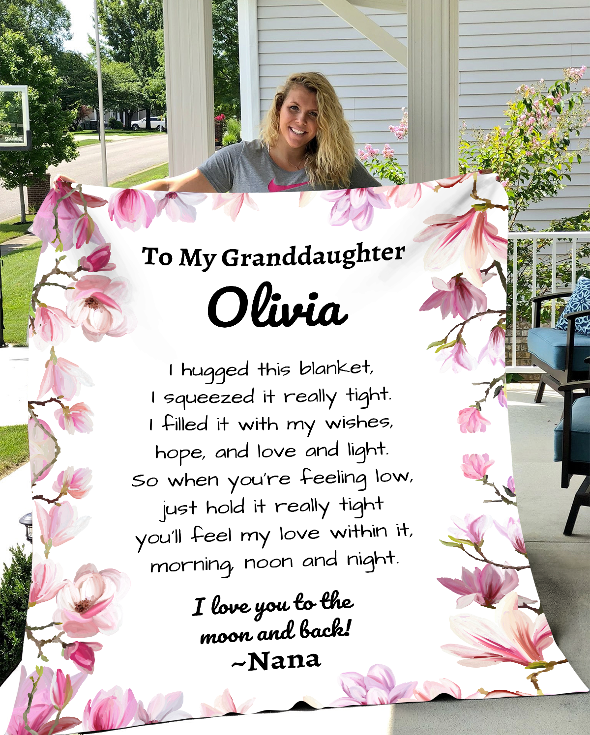 To My Granddaughter Personalized Sherpa Blanket |