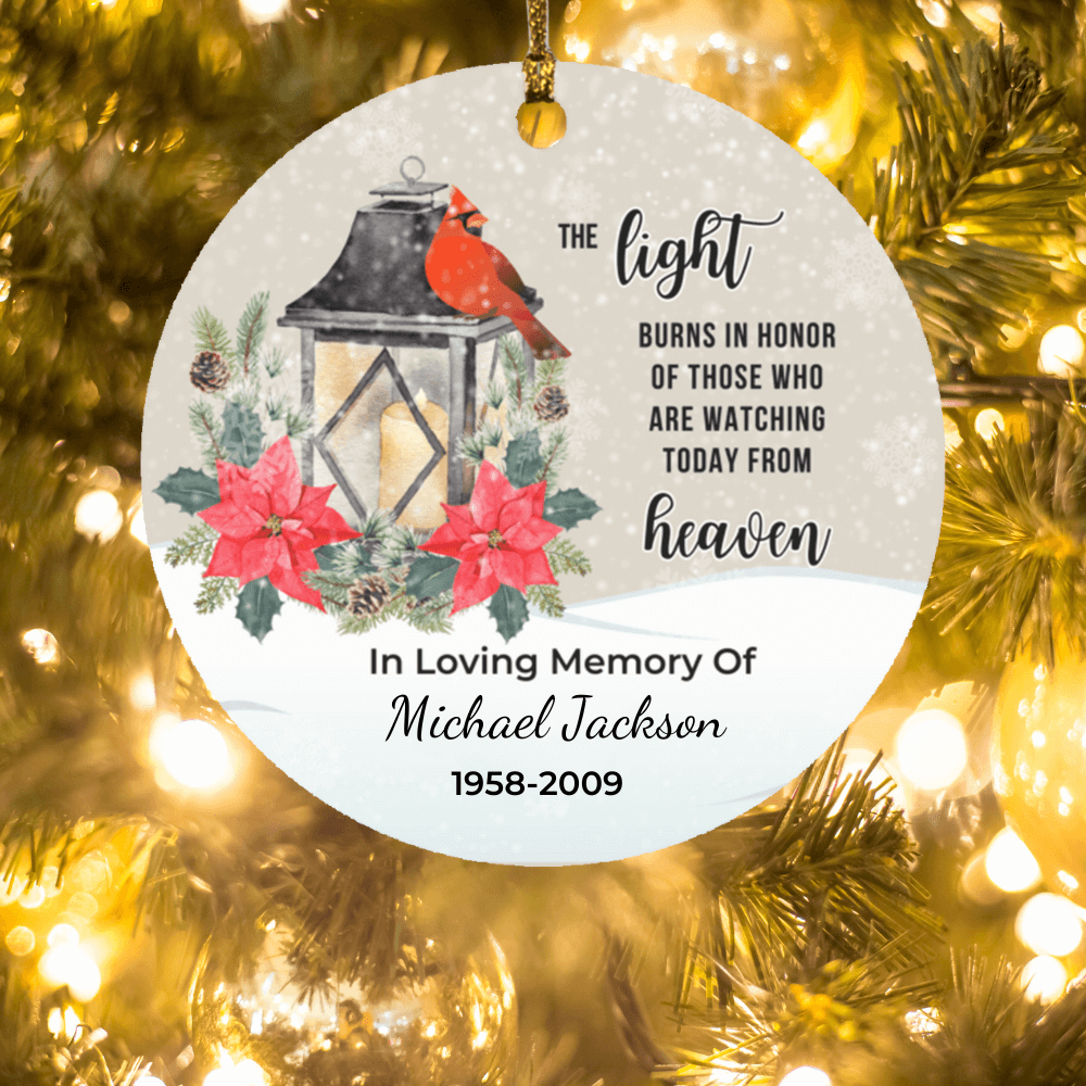 Personalized Light and Cardinal Memorial Gift Ornament