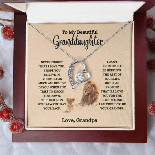 To My Beautiful Granddaughter Forever Love Necklace | C30025TG, C30025TR, lx-C30025, PB23-WOOD, PT-781, TNM-1, USER-249647