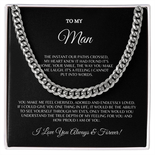 To My Man Cuban Link Chain | Black | C30184T, C30184TG, lx-C30184, PB23-WOOD, PT-4348, TNM-1, USER-249647