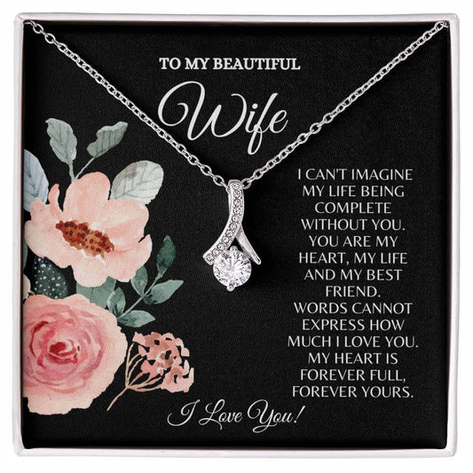 To My Beautiful Wife Alluring Beauty Necklace | C30084TG, C30084TR, PB23-WOOD, PT-4363, TNM-1, USER-249647