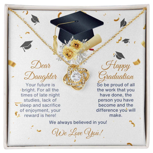 Dear Daughter Happy Graduation Love Knot Necklace