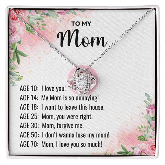 I Love You  Mom Love Knot Necklace