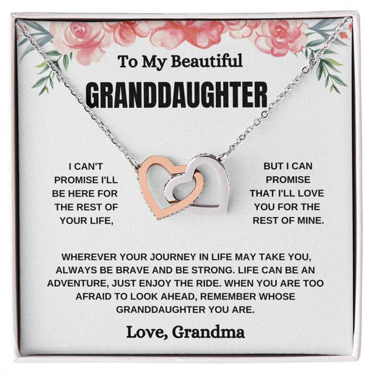 Granddaughter Interlocking Hearts Necklace - Grandma's Gift | C30028T, C30028TG, lx-C30028, PB23-WOOD, PT-4382, TNM-1, USER-249647