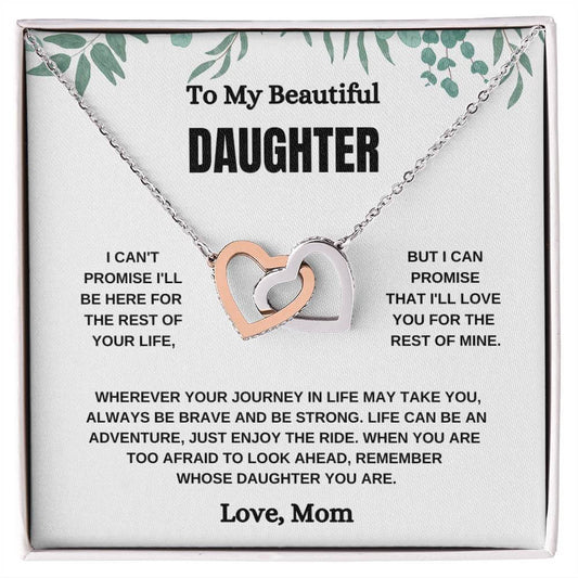 To My Daughter Interlocking Hearts Necklace | C30028T, C30028TG, lx-C30028, PB23-WOOD, PT-4382, TNM-1, USER-249647