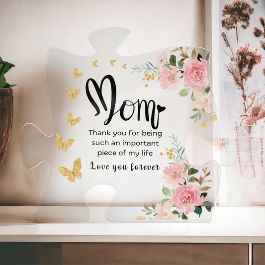 Charming Acrylic Flower Puzzle Plaque
