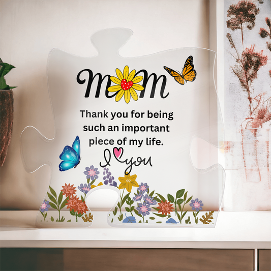 Mom Butterflies Printed Acrylic Puzzle Plaque