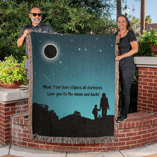 Mom Loves Eclipse Woven Blanket | Gift from Son