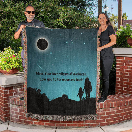 Mom Loves Eclipse Woven Blanket | Gift from Daughter