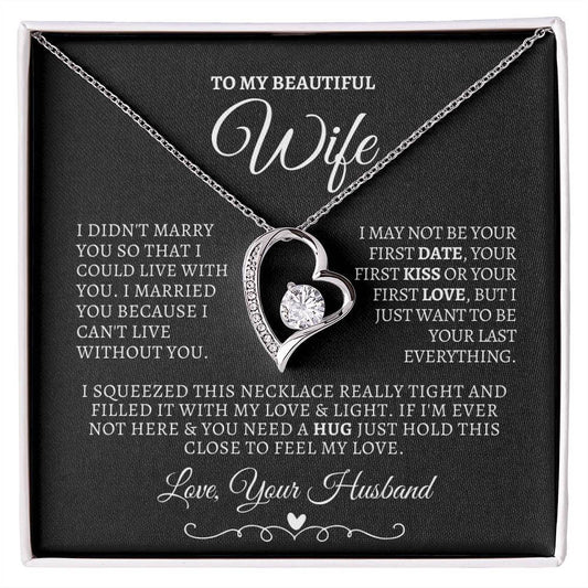 To My Beautiful Wife Forever Love Necklace | Black