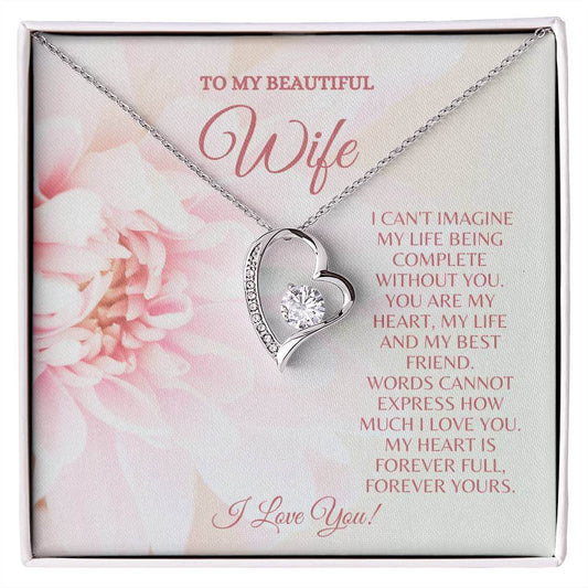 To My Beautiful Wife Forever Love Necklace | C30025TG, C30025TR, lx-C30025, PB23-WOOD, PT-781, TNM-1, USER-249647