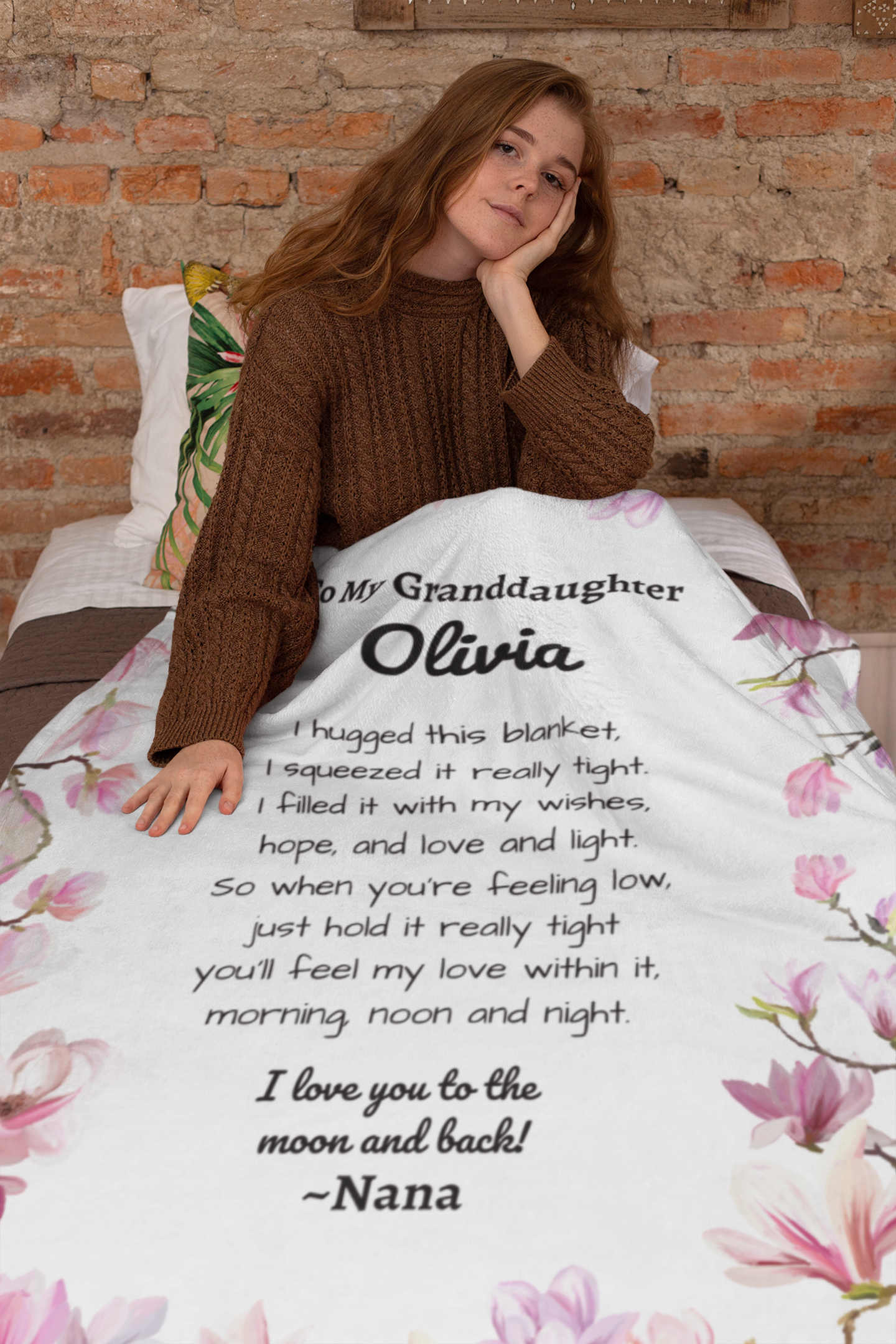 To My Granddaughter Personalized Sherpa Blanket |