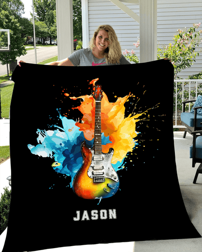 Personalized Electric Guitar Blanket