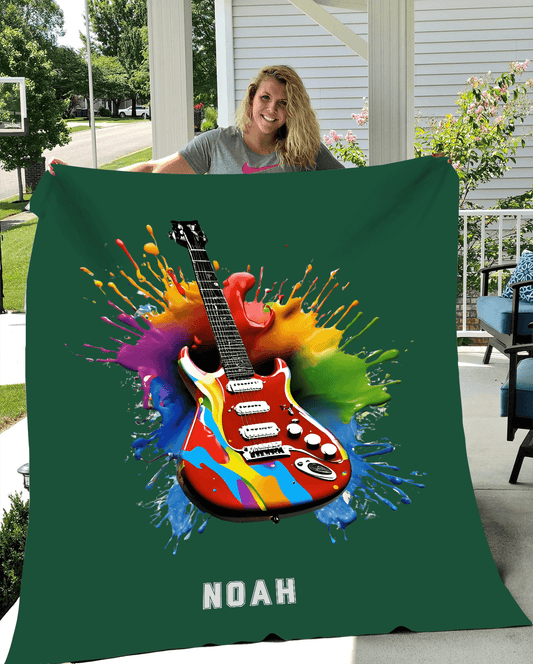 Personalized Electric Guitar Blanket