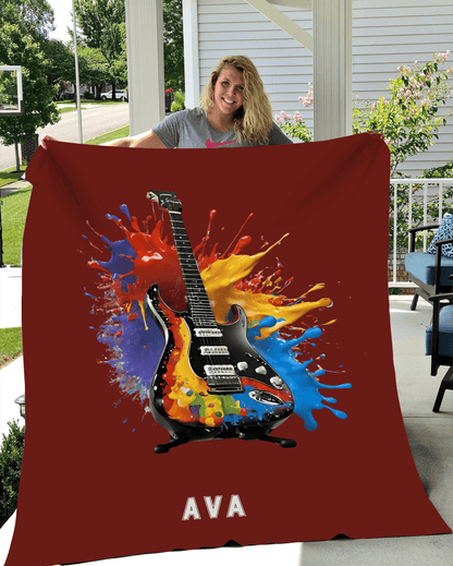 Personalized Electric Guitar Blanket