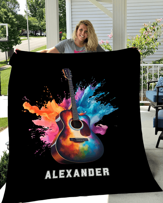 Personalized Acoustic Guitar Blanket