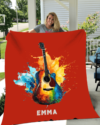 Personalized Acoustic Guitar Blanket